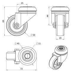 Koliesko s otvorom, priemer 50mm Koliesko s otvorom, priemer 50mm